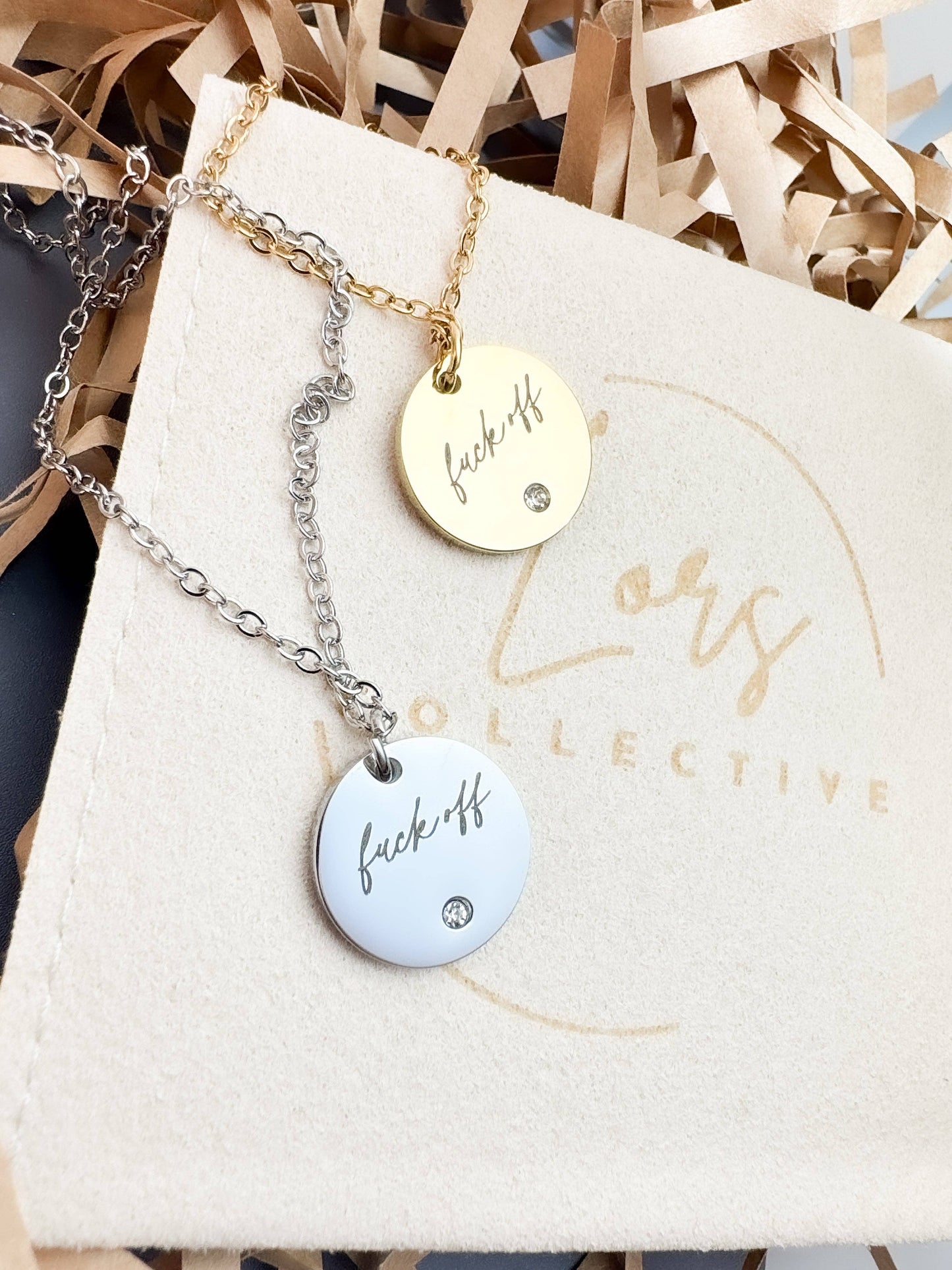 Delicate Fuck Off Necklace: Gold