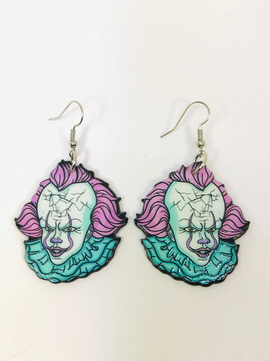 Creepy Clown Earrings, Acrylic Earring Devil SimpleNGreat