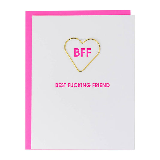 Best Fucking Friend - Friendship - Heart Paper Clip Card