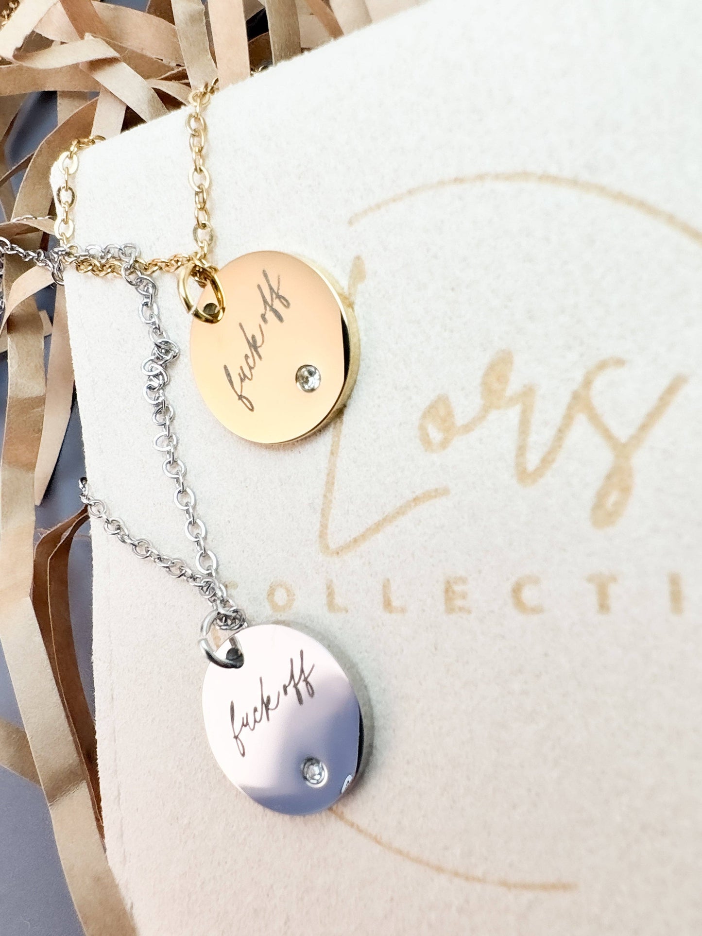 Delicate Fuck Off Necklace: Gold