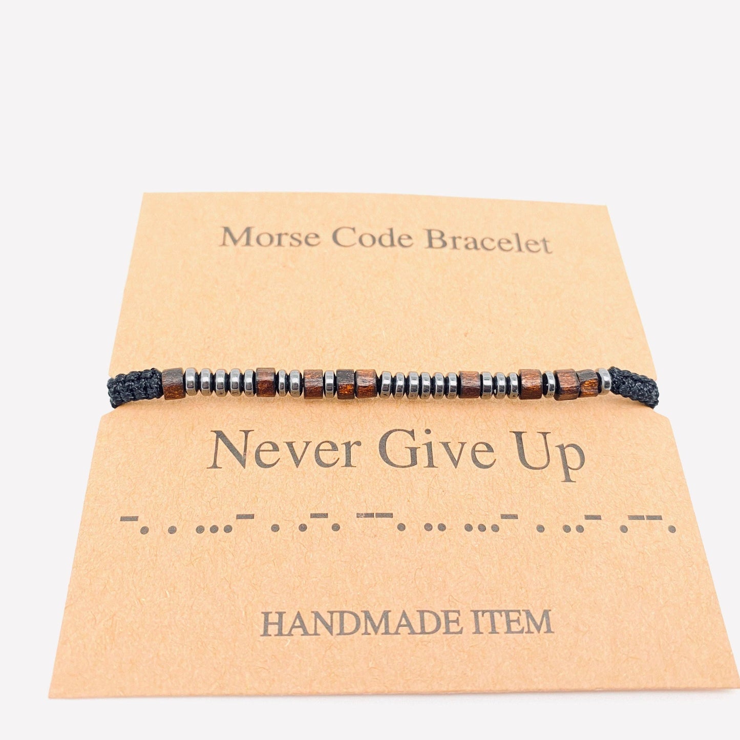 Multi-style Hand-woven Wood Bead Morse Code Bracelet: A new chapter