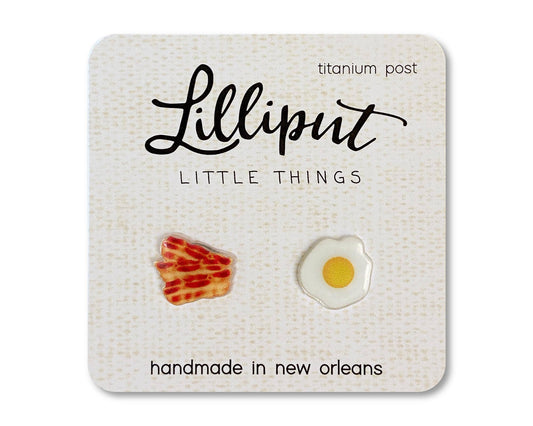 Bacon and Egg Earrings Lilliput Little Things