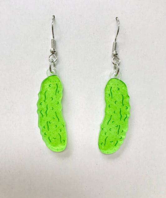 Acrylic Cucumber PICKLE Earrings