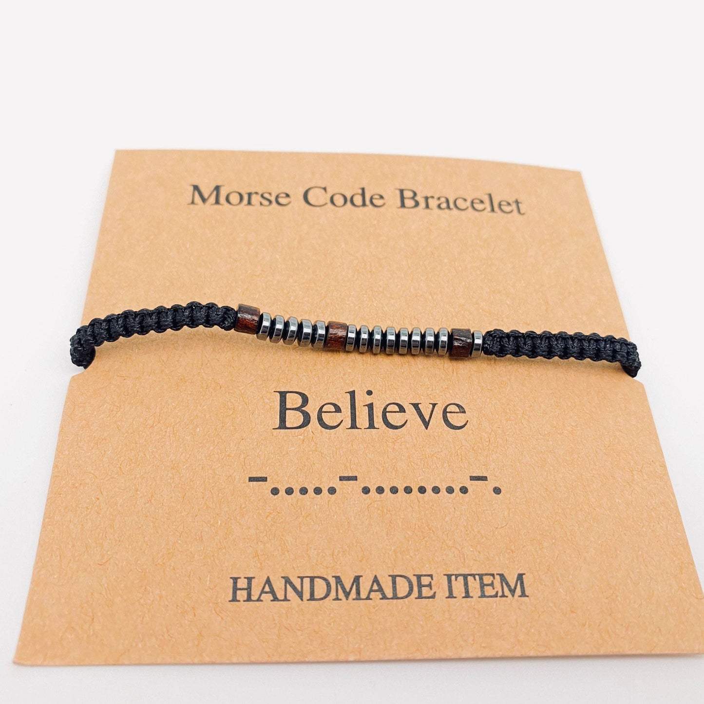 Multi-style Hand-woven Wood Bead Morse Code Bracelet: A new chapter