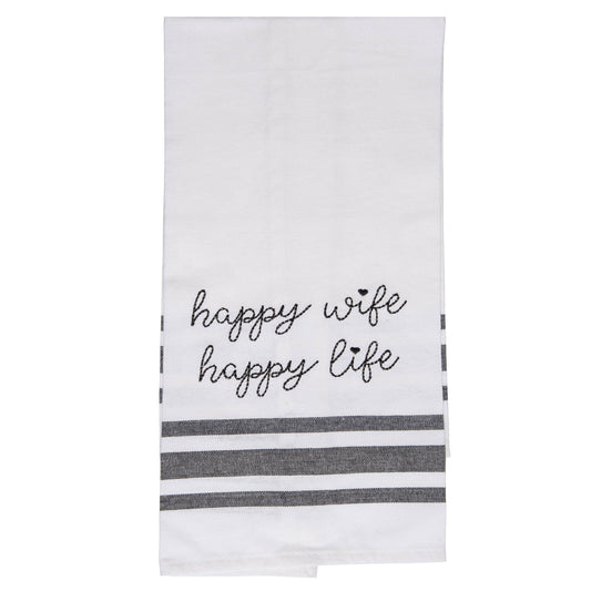 Happy Wife Happy Life Tea Towel