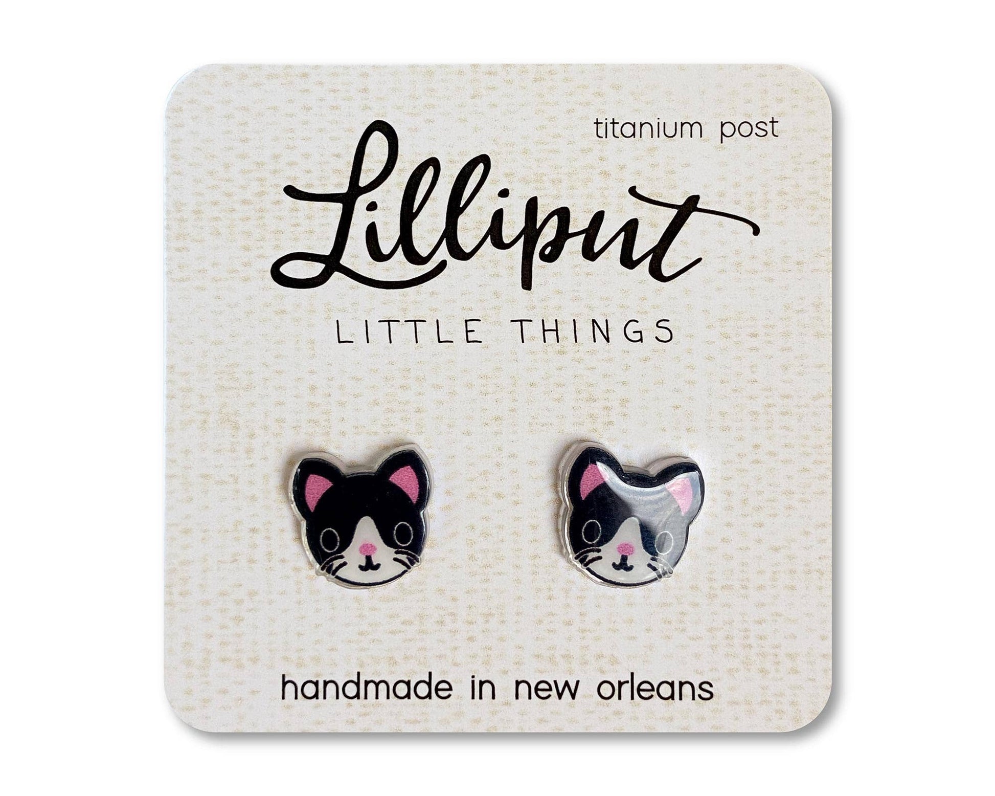 Kitty Cat Earrings : Black Lilliput Little Things