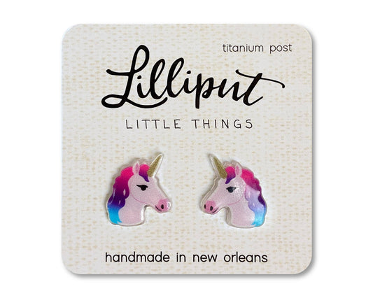 Rainbow Unicorn Earrings: Pink Lilliput Little Things