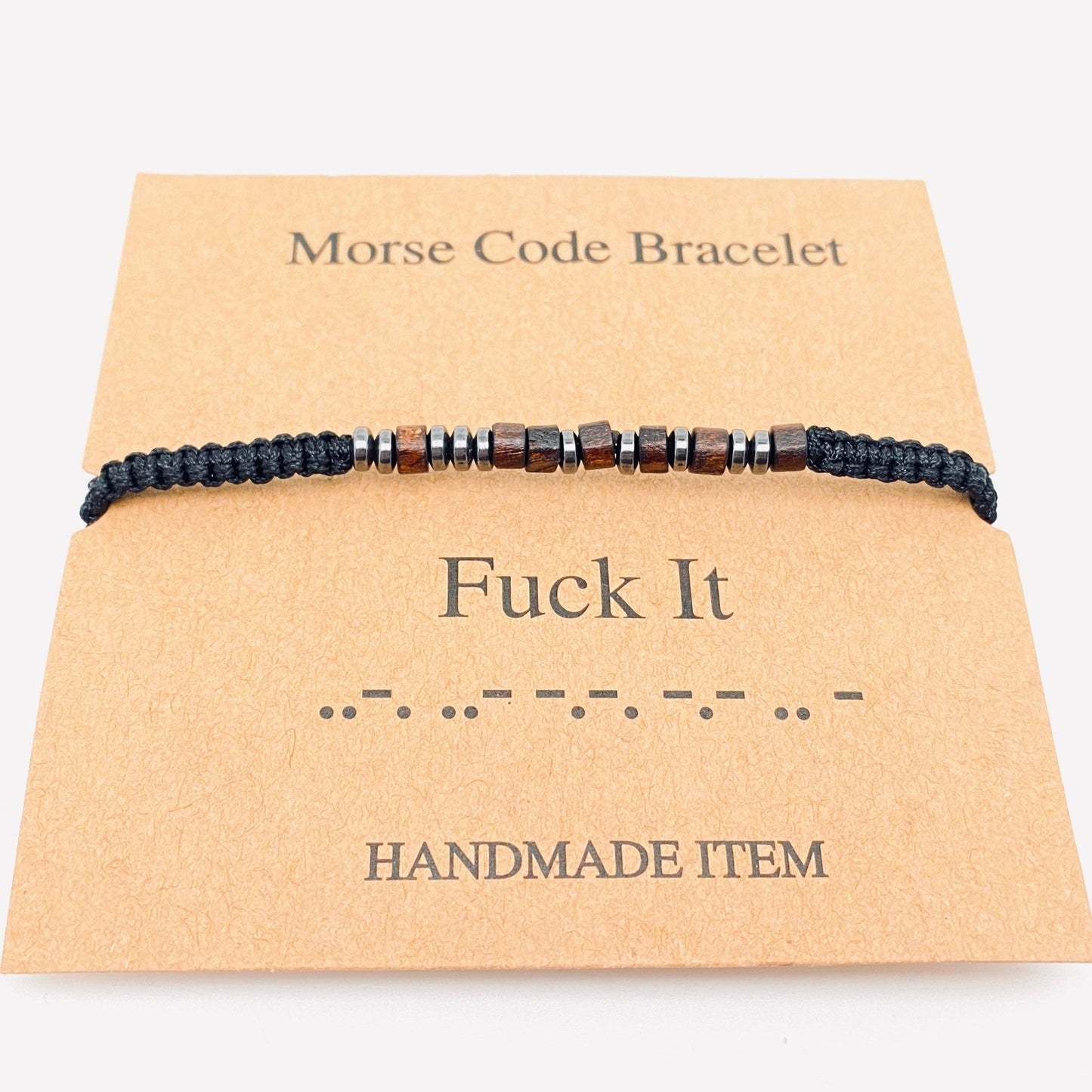 Multi-style Hand-woven Wood Bead Morse Code Bracelet: A new chapter