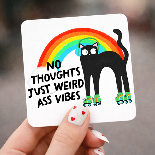 No Thoughts, Just Weird Vibes - Cat Magnet