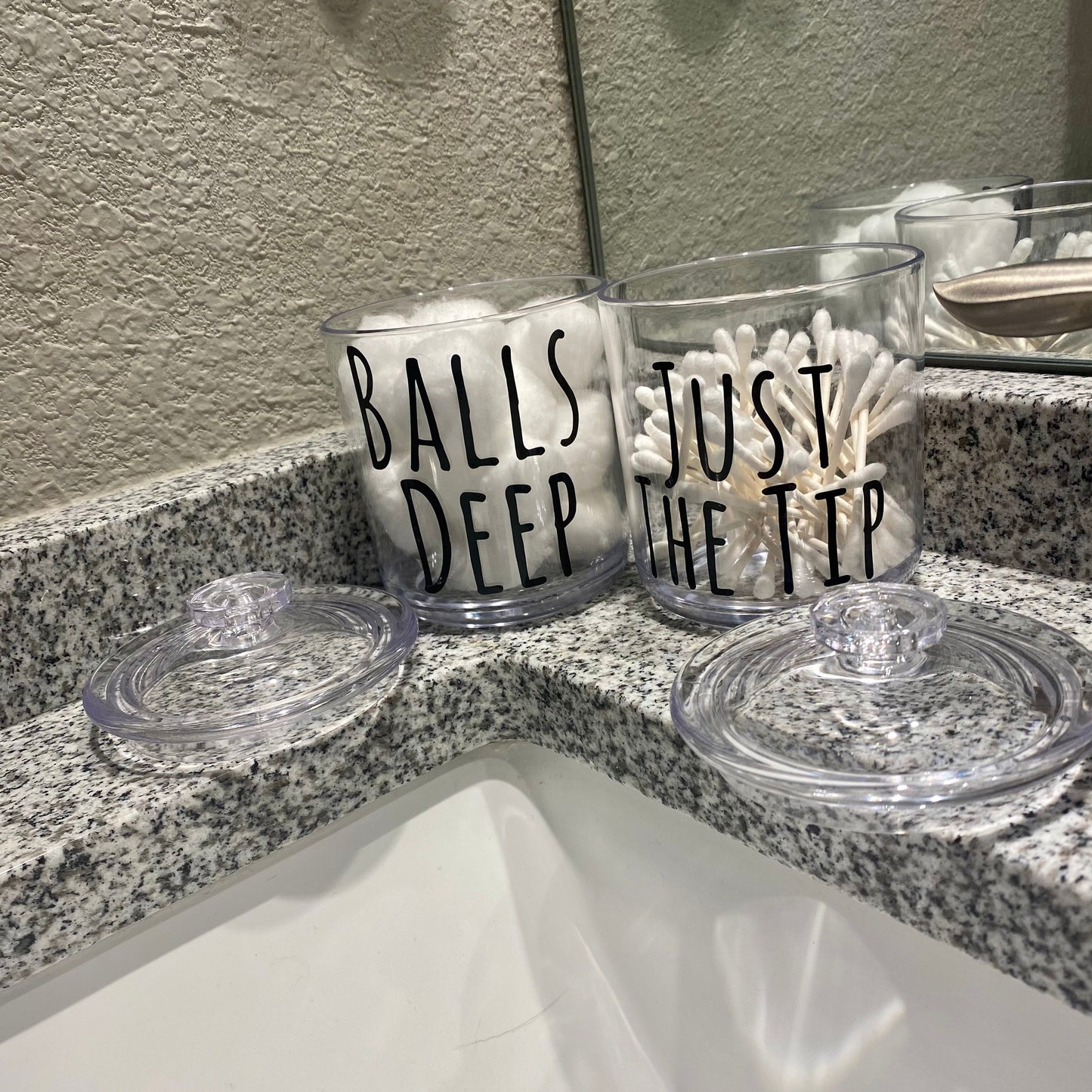 Just the Tip, Balls Deep, 15oz Shatter Proof 15oz Acrylic Jars