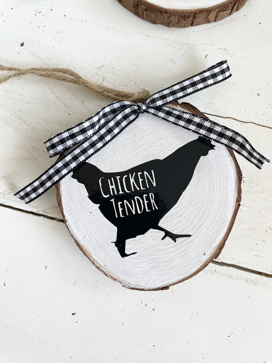 Chicken Tender, wood Slice Christmas Ornament