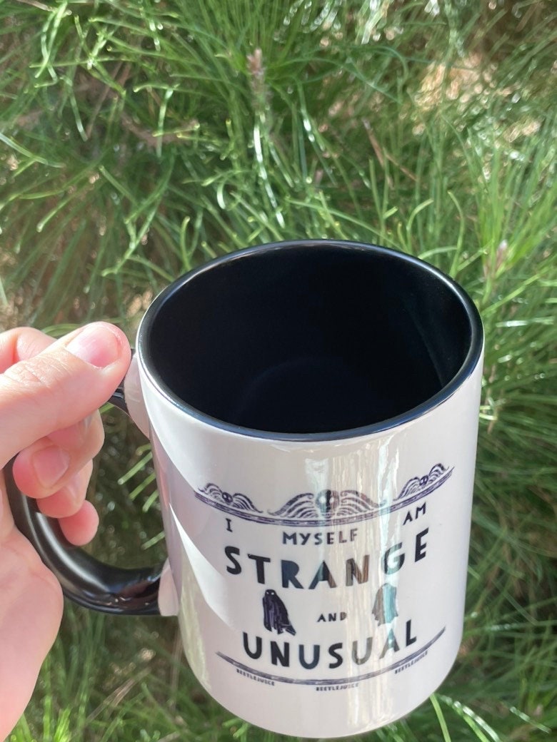 Beetlejuice, I myself am strange and unusual, Double sided 15oz dishwasher safe Coffee Mug
