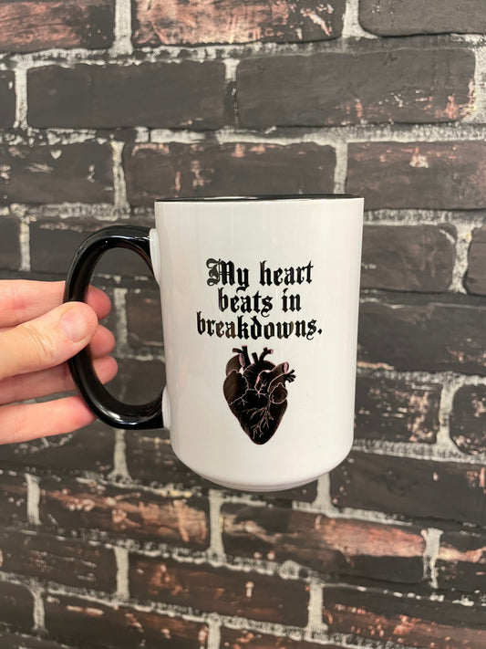 My Heart Beats in Breakdowns Double Sided 15oz Coffee Mug