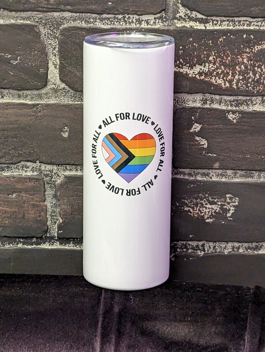 All for Love Love for All, Flat White Pride 20oz Travel Coffee Mug